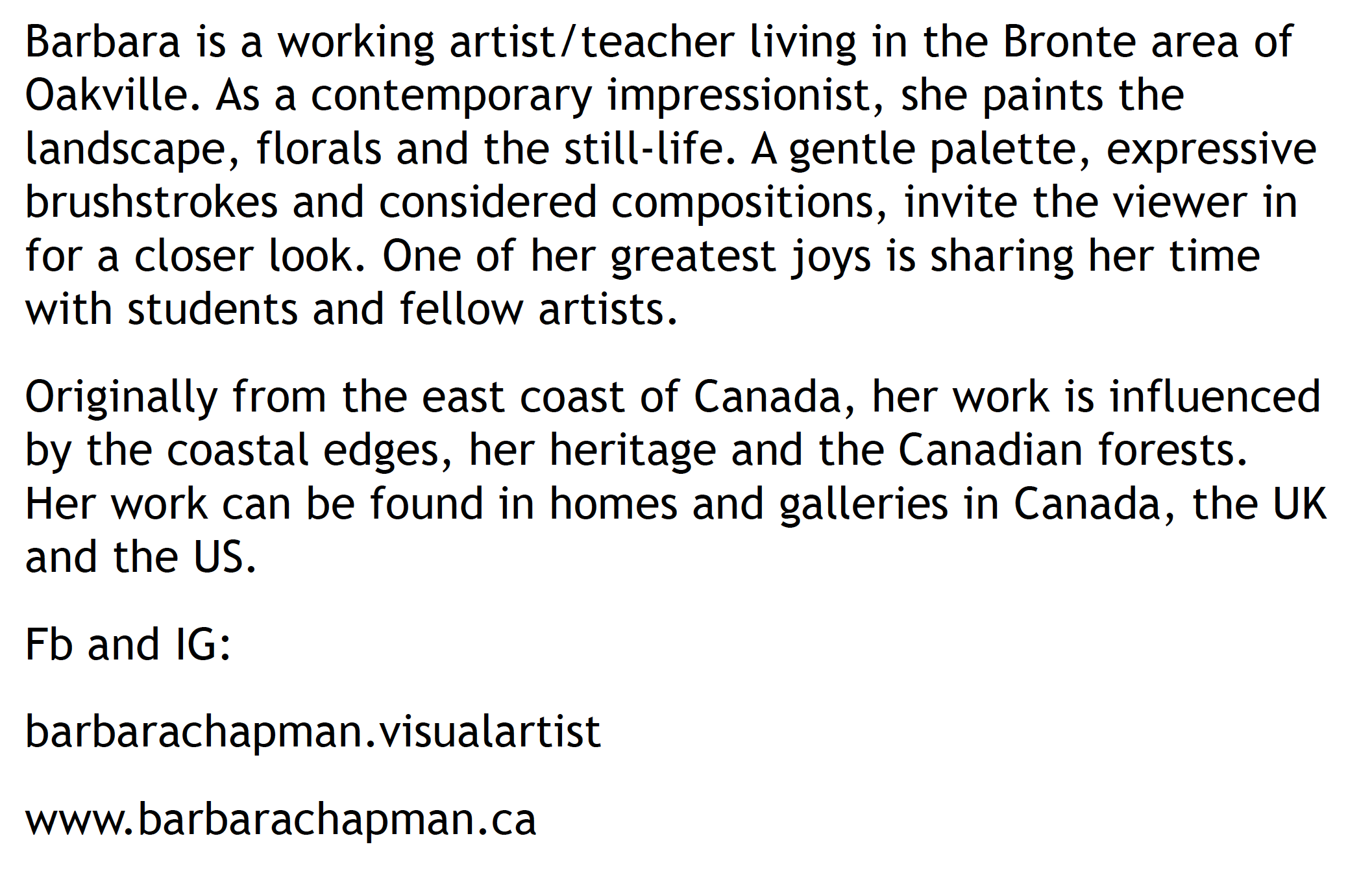 Barb Chapman Artist Bio
